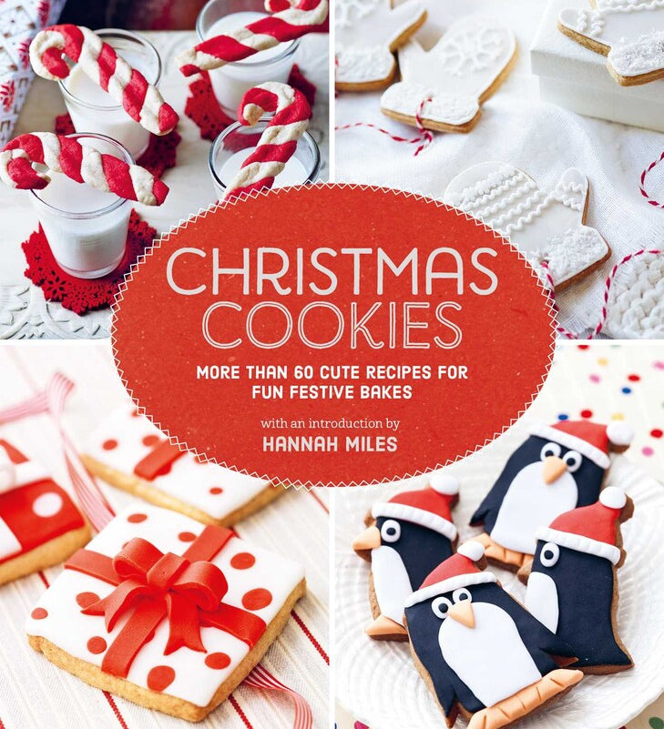 Book cover of 'Christmas Cookies' with festive cookies and a red banner. Available at Be Charmed. 