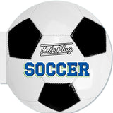 Soccer ball kids book with 'Let's Play Soccer' text. Available at Be Charmed