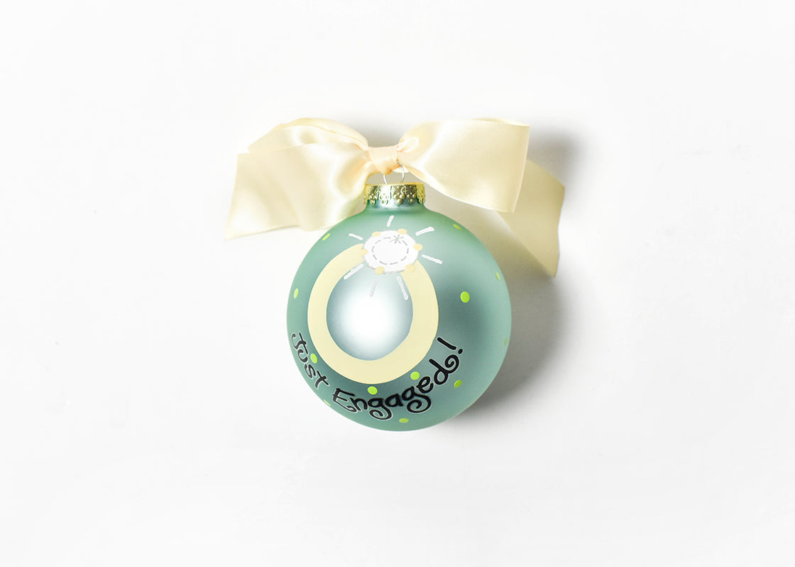 Coton Colors hand-painted Just Engaged glass ornament  – Available at Be Charmed