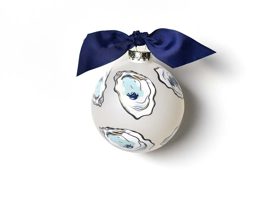 Coton Colors Oyster glass ornament with coastal hand-painted design – Available at Be Charmed