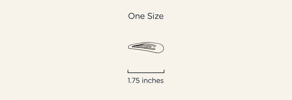 Size Chart for Teleties Snap Clip hair clip—seamless, snag‑free strong hold, available at Be Charmed.