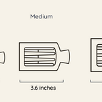 Size Chart for Flat Square Hair Clip with bendable teeth and sleek strong hold—available at Be Charmed.