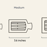 Size Chart for Flat Square Hair Clip with bendable teeth and sleek strong hold—available at Be Charmed.