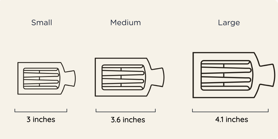 Size Chart for Flat Square Hair Clip with bendable teeth and sleek strong hold—available at Be Charmed.