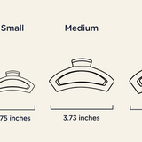 Size Chart Open Teleties Hair Clip with bendable teeth, strong hold and open design—available at Be Charmed.