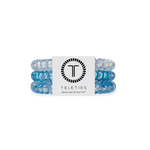 Small Summer Sky Teleties Hair Ties with strong grip and water‑resistant spiral—available at Be Charmed.