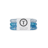 Small Summer Sky Teleties Hair Ties with strong grip and water‑resistant spiral—available at Be Charmed.