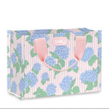 Small rectangular gift bag with floral design and pink accents on a white background. Available at Be Charmed