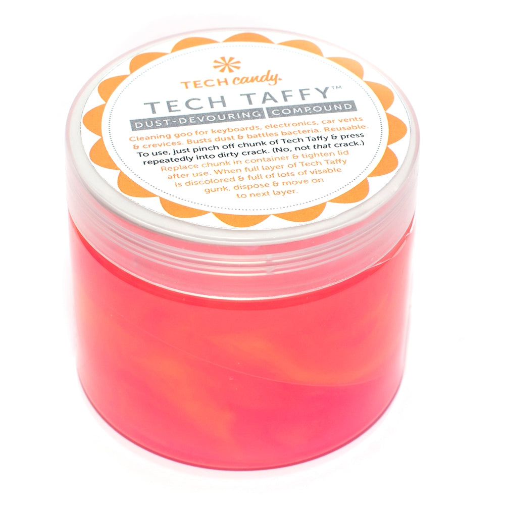 Tech Candy Tech Taffy – reusable cleaning gel for screens, keyboards, and devices, removes dust and debris. Available at Be Charmed