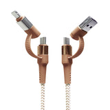 Tech Candy USB cables with different connectors on a white background. Available at Be Charmed