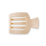 Almond Beige Flat Square Hair Clip with bendable teeth and sleek strong hold—available at Be Charmed.