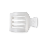 Coconut White Flat Square Hair Clip with bendable teeth and sleek strong hold—available at Be Charmed.
