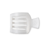 Coconut White Flat Square Hair Clip with bendable teeth and sleek strong hold—available at Be Charmed.