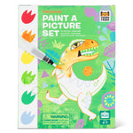 Tiger Tribe Paint a Picture Dinosaurs art kit with watercolor paints, brush, palette, and dinosaur-themed painting scenes. Creative gift for kids. Available at Be Charmed.