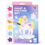 Tiger Tribe Paint a Picture Unicorn Skies art kit with watercolor paints, brush, and magical unicorn-themed painting scenes. Creative gift for kids. Available at Be Charmed.