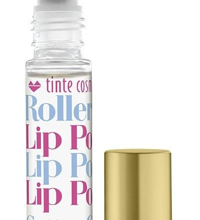 Tinte Rollerball Lip Potion – Cotton Candy flavored lip gloss oil with sweet scent and glossy finish. Available at Be Charmed.