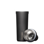 Top of off Corkcicle 17oz Cocktail Shaker in Slate – sleek stainless steel shaker with a modern matte slate finish. Features built-in strainer, leak-proof screw-on lid, and double-wall insulation to reduce sweating. A stylish and functional bar tool for mixing craft cocktails at home or on the go. Available at Be Charmed.