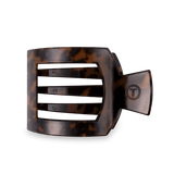 Tortoise Flat Square Hair Clip with bendable teeth and sleek strong hold—available at Be Charmed.