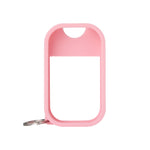 Pink keychain with a clear window on a white background. Available at Be Charmed