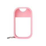 Pink keychain with a clear window on a white background. Available at Be Charmed