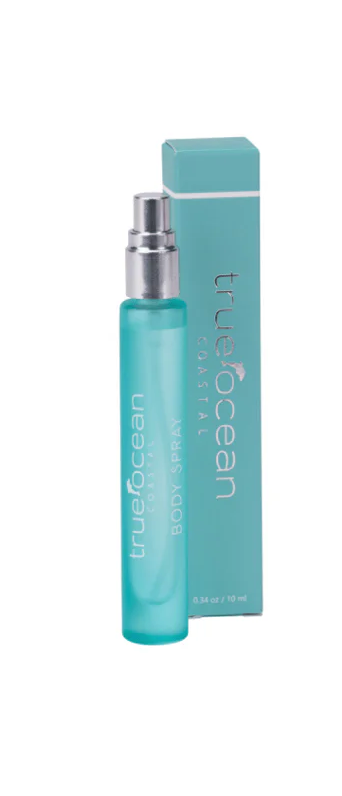 Pocket Size Body Spray – compact, ocean-scented mist designed for on-the-go freshness with clean, coastal notes, available at Be Charmed