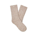 Pair of beige socks on a white background. Available at Be Charmed