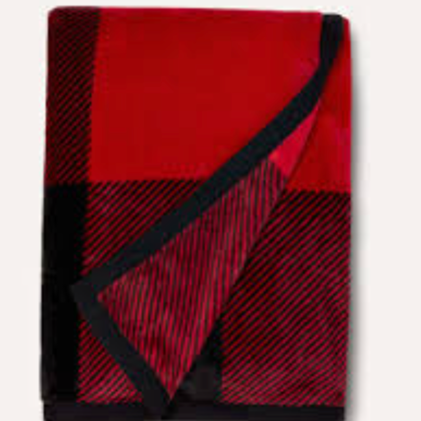 UGG Red Plaid Duffield II Throw Blanket ultra-soft double-sided plush fleece blanket, available at Be Charmed.
