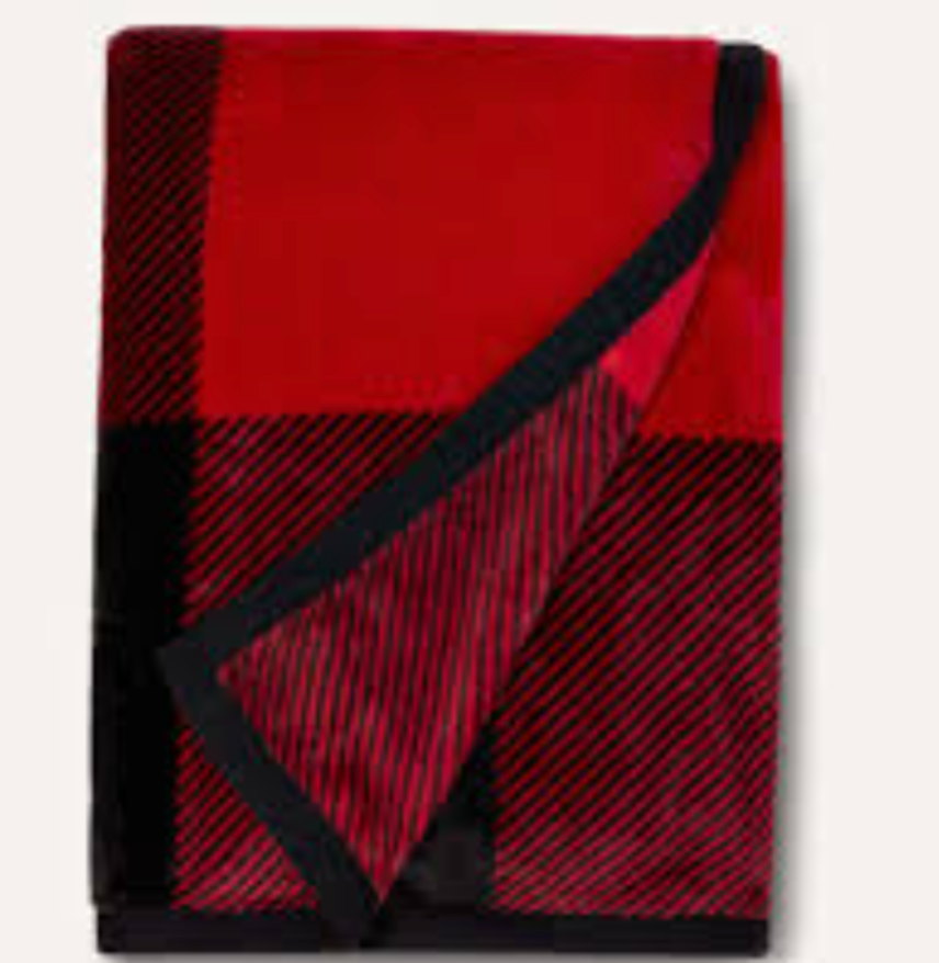 UGG Red Plaid Duffield II Throw Blanket ultra-soft double-sided plush fleece blanket, available at Be Charmed.