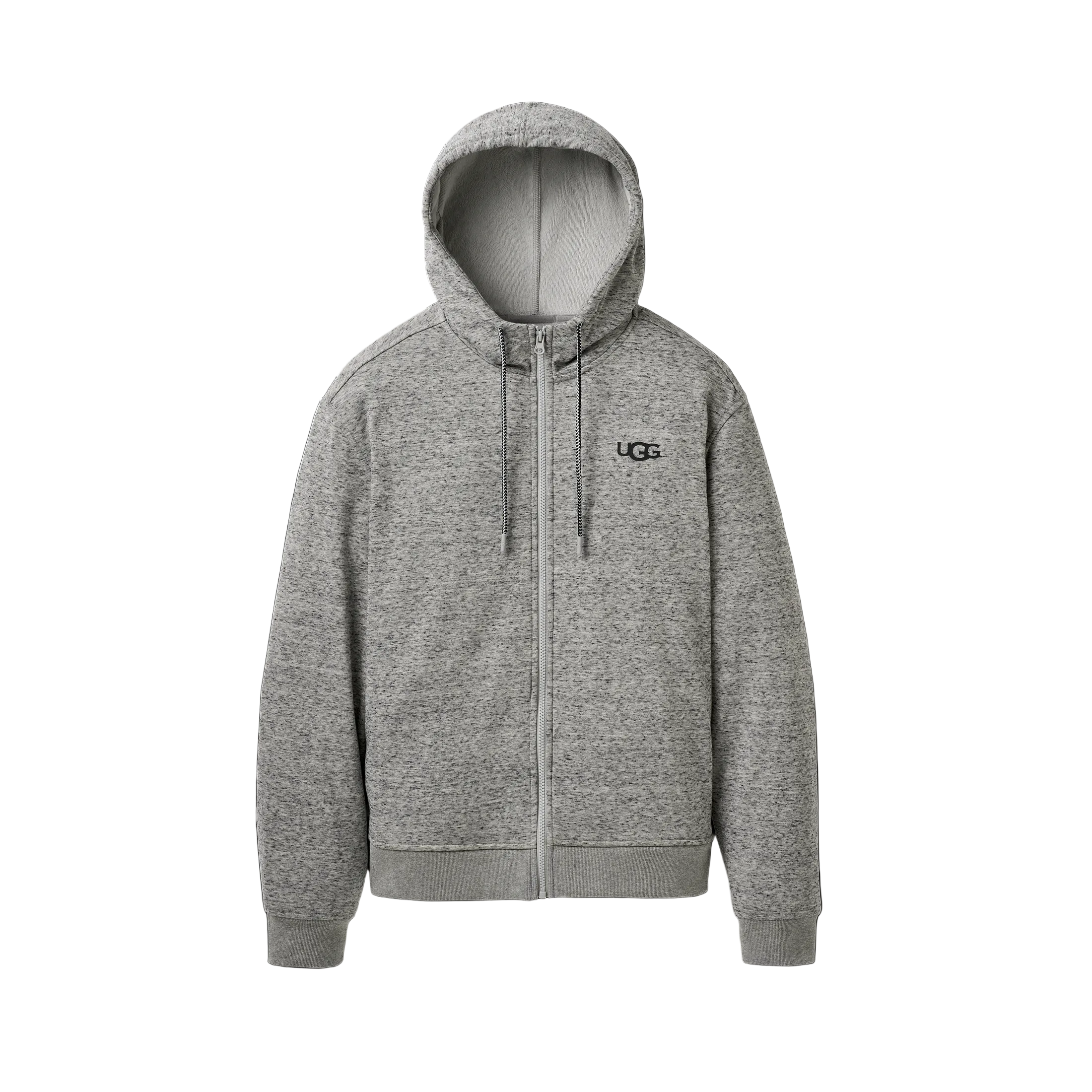 Gray Mens UGG hoodie with a brand logo on a white background. Available at Be Charmed. 