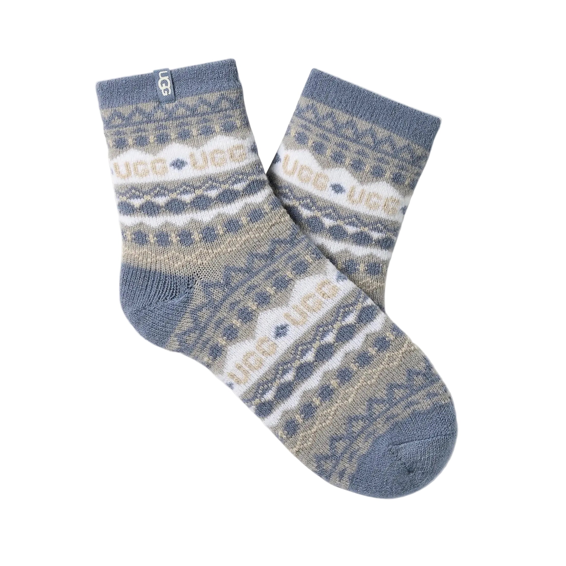 UGG - Women's Grey Heather Multi Cressida Cozy Quarter Socks available at Be Charmed