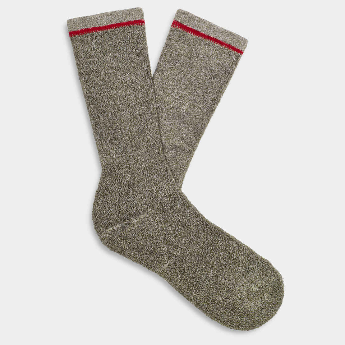 UGG Men’s Marled Burnt Olive Kyro Cozy Crew Socks – soft and plush men’s crew socks for lounging or layering. Available at Be Charmed. 