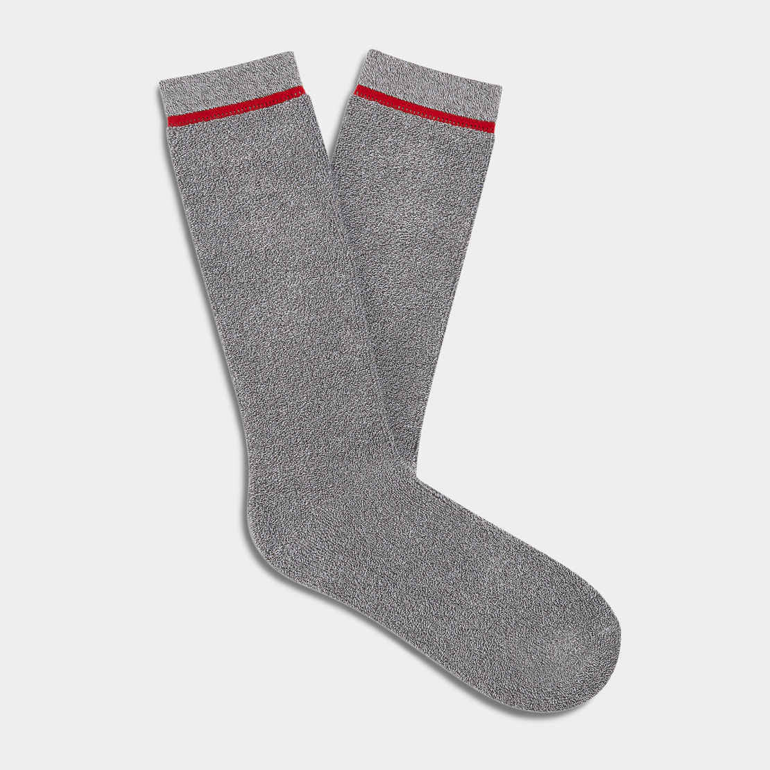 UGG Marled Grey Men’s Kyro Cozy Crew Socks – soft and plush men’s crew socks for lounging or layering. Available at Be Charmed.