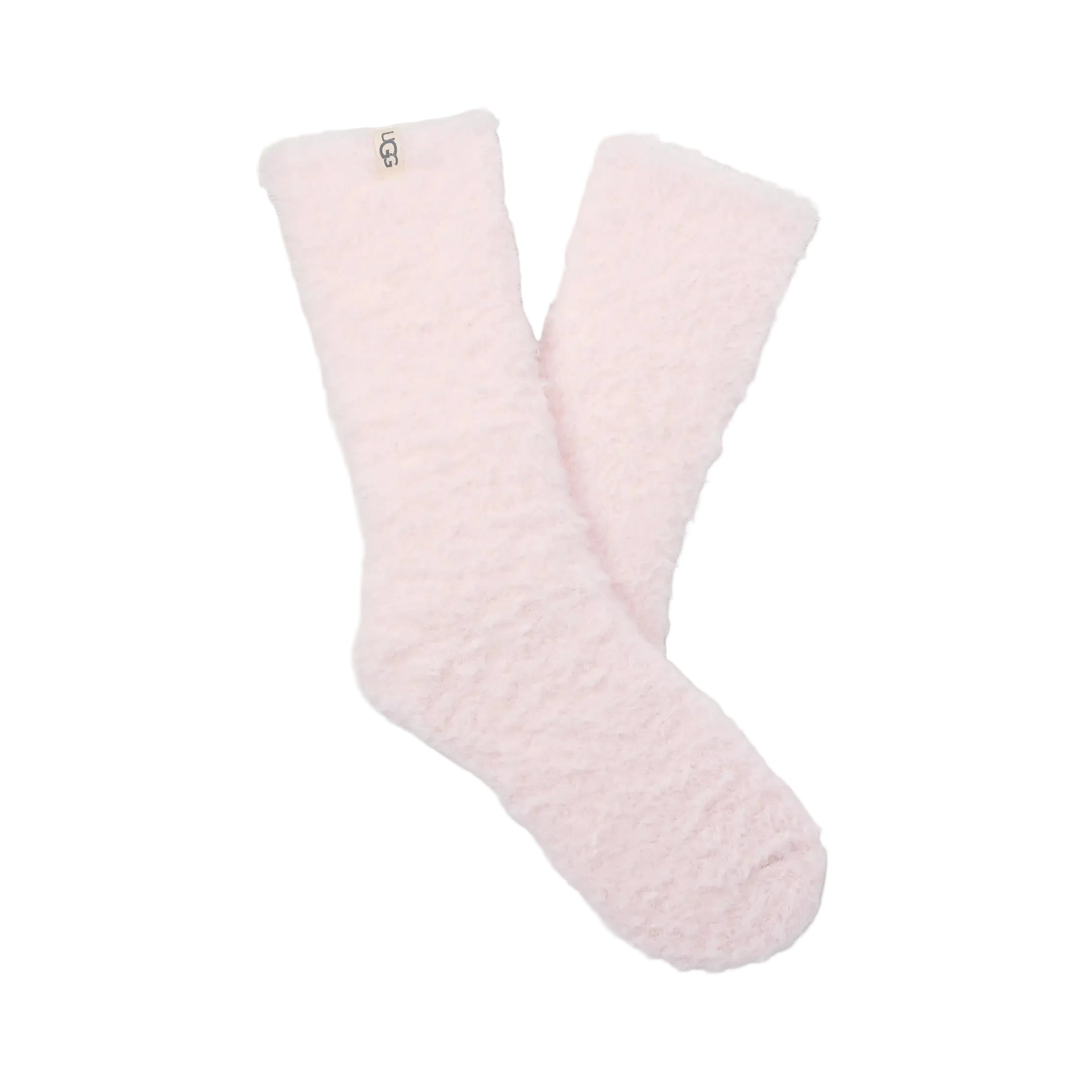 A pair of fluffy, textured UGG - Women's Pale Orchid Teddi Cozy Crew Socks available at Be Charmed.