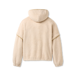 Cream and Beige UGG fleece jacket with a hood on a white background. Available at Be Charmed. 