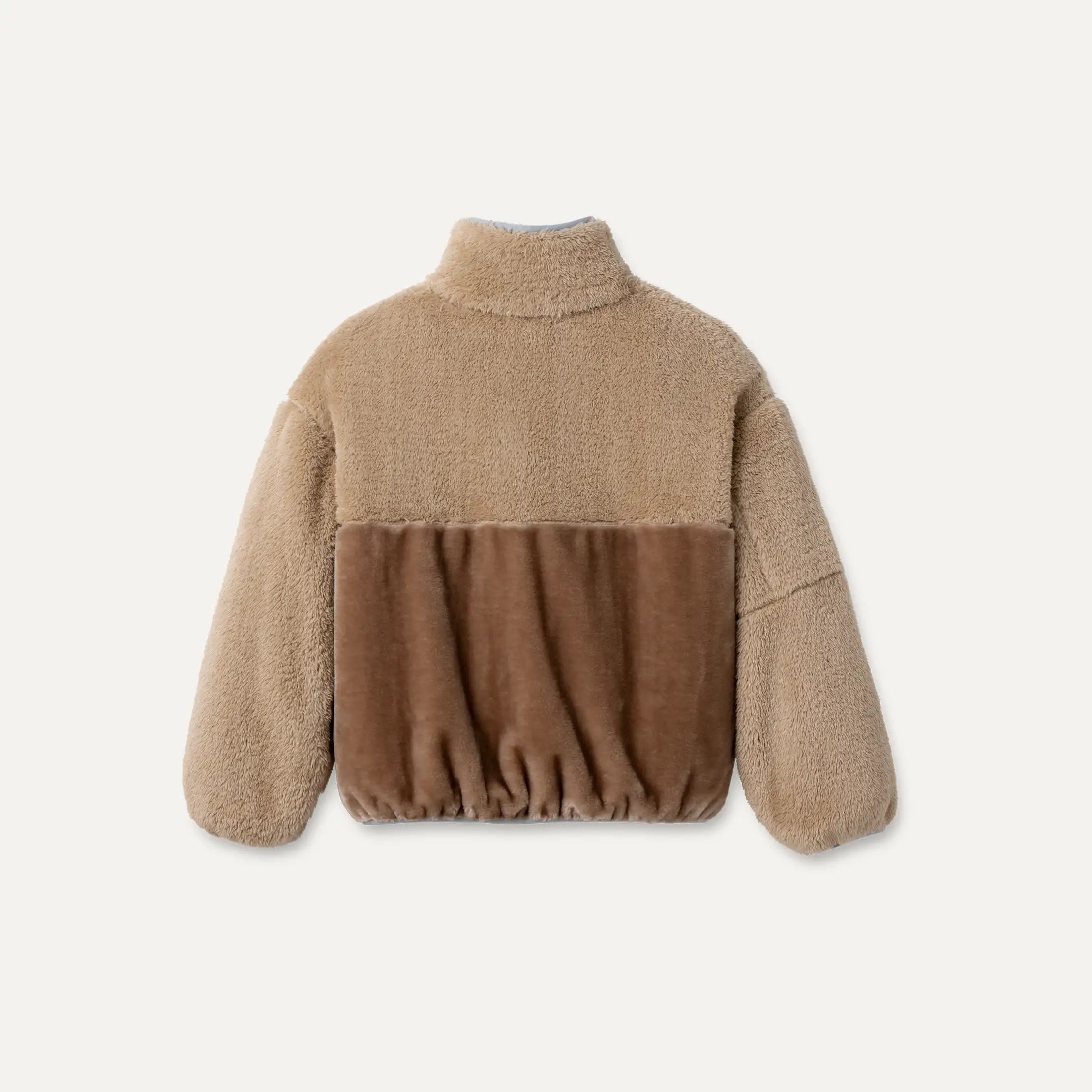 UGG two-tone brown fleece jacket on a white background. Available at Be Charmed. 