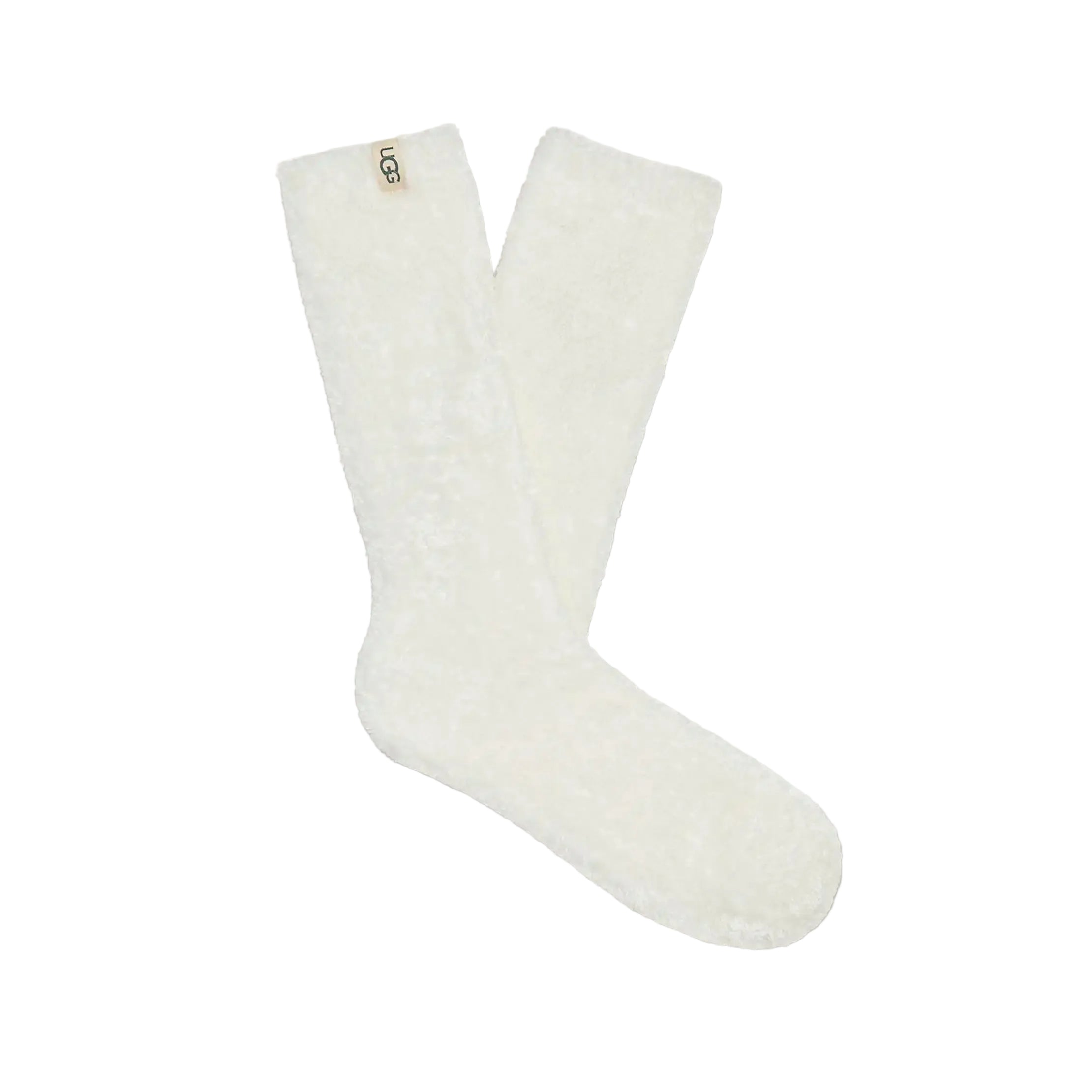 UGG White Leda Cozy Sock – ultra-soft women’s socks perfect for lounging, layering, or gifting. Available at Be Charmed.