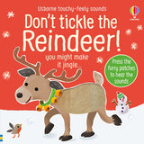 Book cover of 'Don't Tickle the Reindeer!' with a reindeer illustration and Usborne branding. Available at Be Charmed