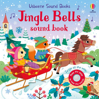 Children's book titled 'Jingle Bells' with illustrations of animals in a winter scene. Available at Be Charmed