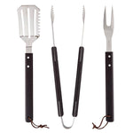 Utensils for Creative Brands BBQ Tools Book Set with stainless steel spatula, tongs & fork in masculine book-style box, includes smokey recipe—Available at Be Charmed