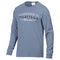  Be Charmed Wildflower Pale Blue Medfield long sleeve tee by Champion – classic athletic fit with bold Medfield lettering, soft cotton blend for comfort and hometown pride, available at Be Charmed.