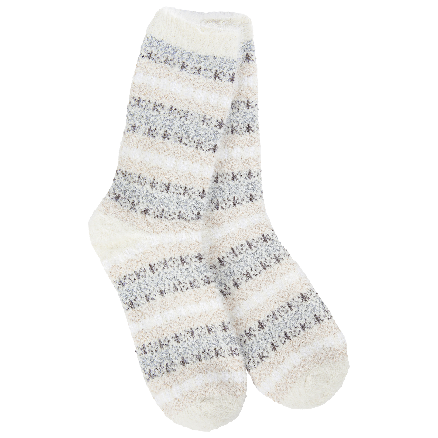 World's Softest Socks Wintertime Feather Multi Stripe Crew