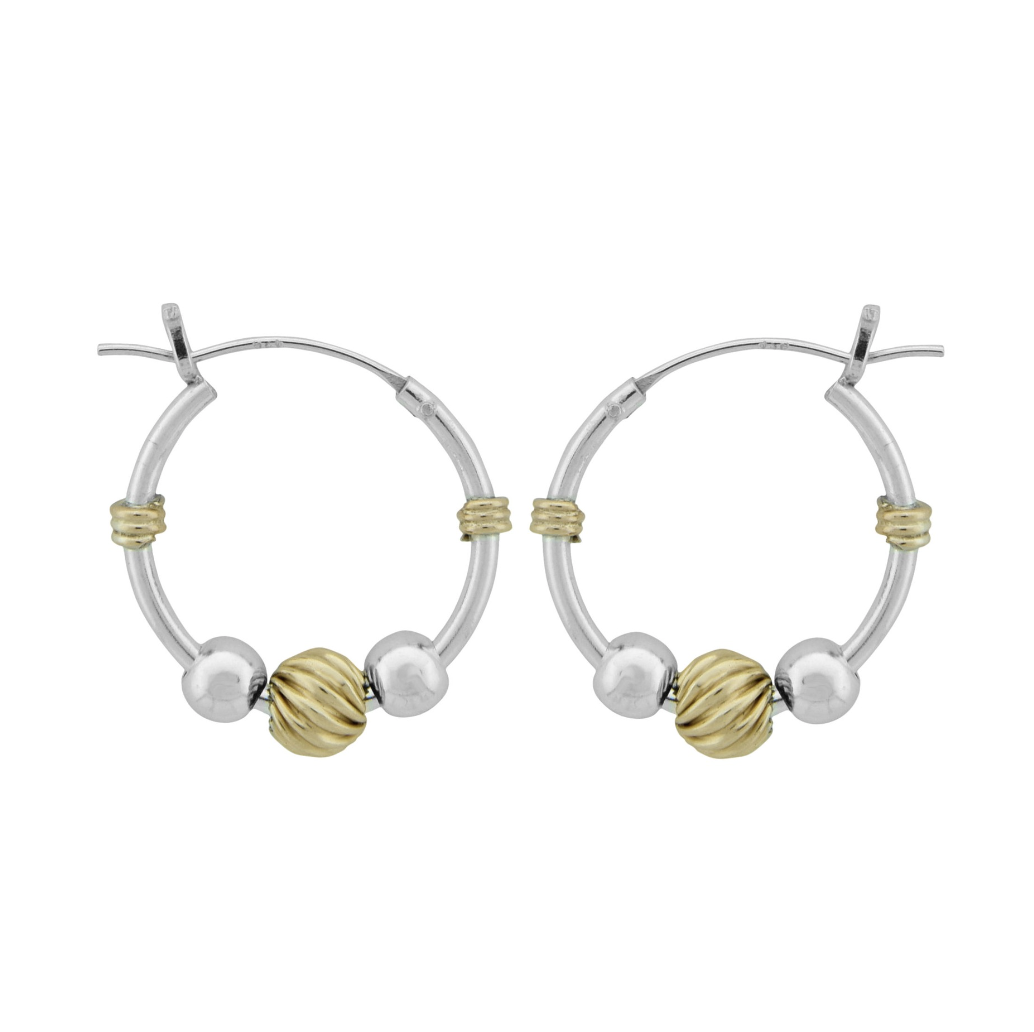 Gold Filled Sterling Silver .70" Bali Hoop Earrings available at Be Charmed