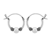 Wheeler Sterling Silver .46" Bali Hoop Earrings available at Be Charmed