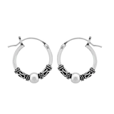 Wheeler Sterling Silver .65" Bali Hoop Earrings available at Be Charmed