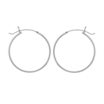 Wheeler sterling silver 1.40-inch hoop earring featuring a polished design available at Be Charmed