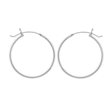 Wheeler sterling silver 1.40-inch hoop earring featuring a polished design available at Be Charmed