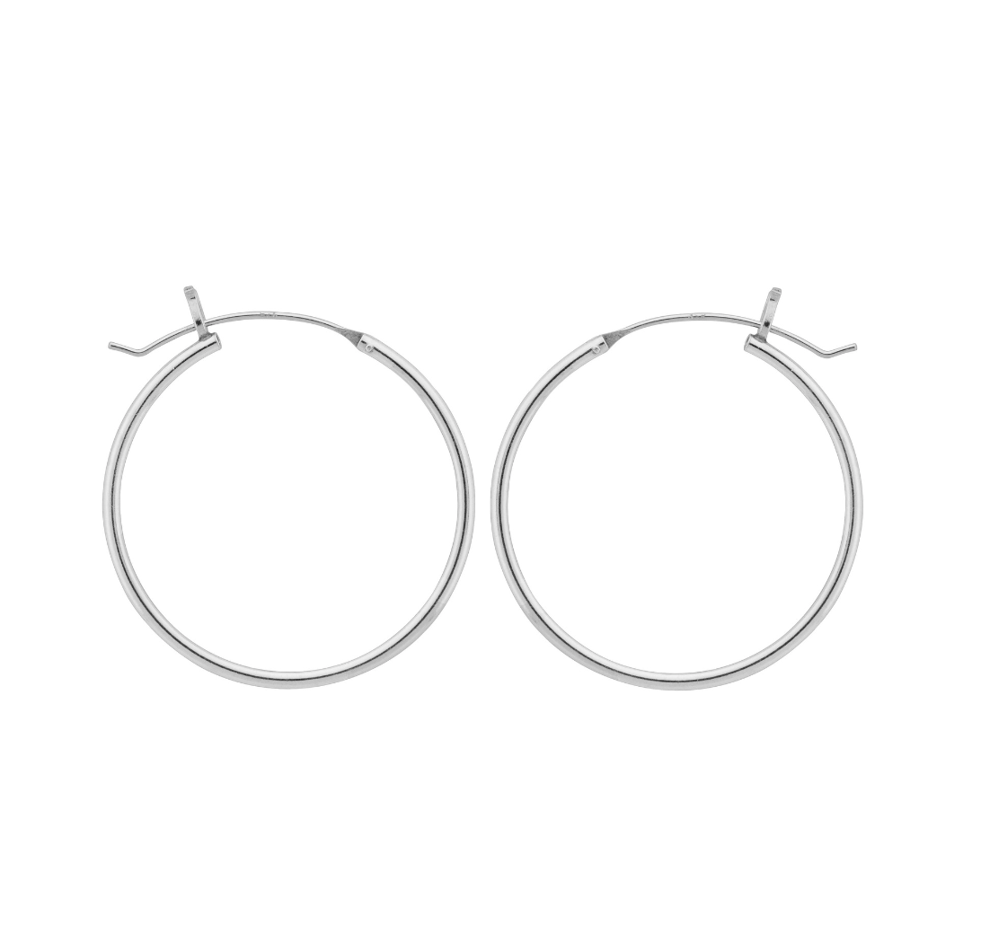 Sterling Silver 1.51" Hoop Earrings available at Be Charmed