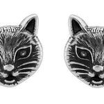 Wheeler Cat Face Sterling Silver Earrings
