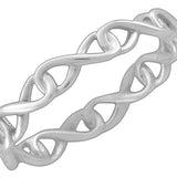 Wheeler Sterling Silver Ring Interlocking, polished silver bands interlinked together, available at Be Charmed.