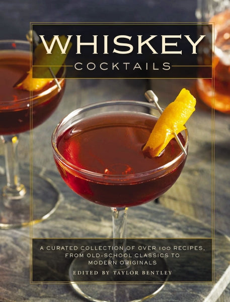 Book cover of 'Whiskey Cocktails' with a cocktail and text. Available at Be Charmed